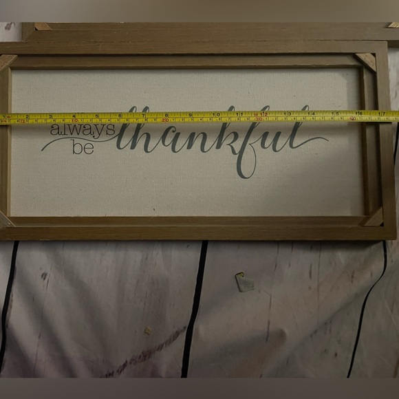 NWT canvas and wood signs set of 2 cream and earthy beautiful green & black font - Picture 11 of 11